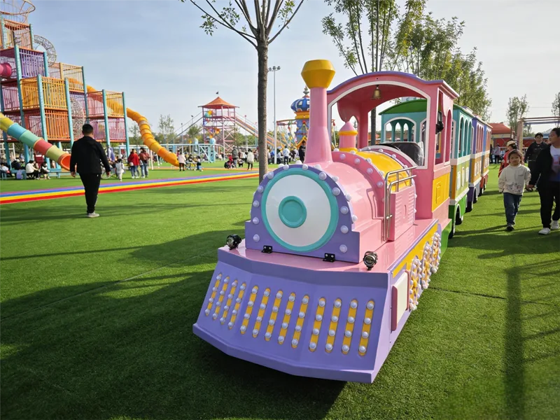 Amusement park family ride mini train