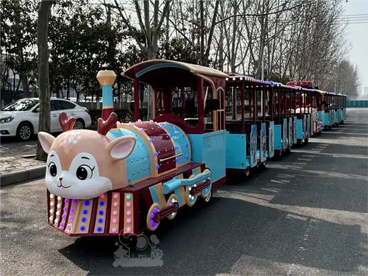Deer themed trackless train
