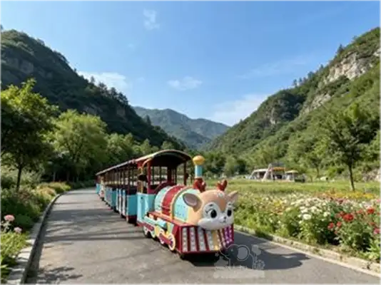 Deer themed trackless train