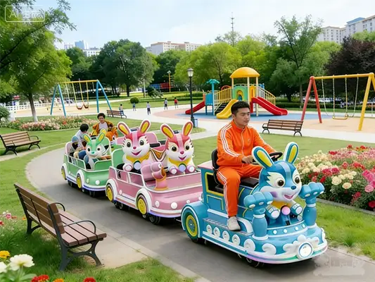 Rainbow Bunny Train