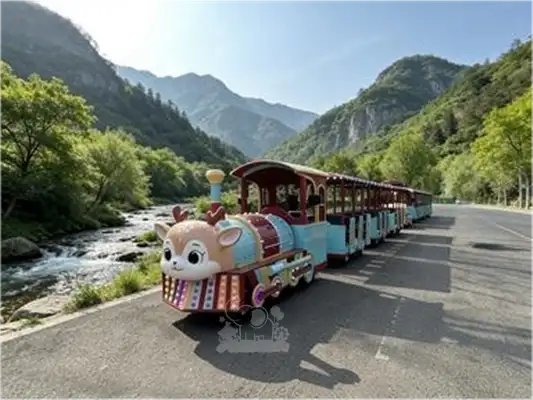 Deer themed trackless train